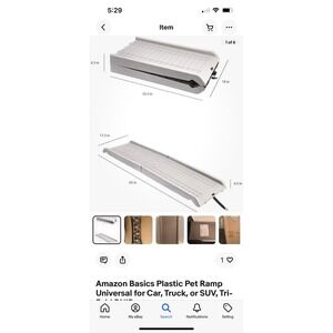 Amazon Basics‎ Plastic Pet Ramp Universal for Car, Truck, or SUV, Tri-Fold BNIB